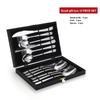 High Grade Steak Knife, Fork and Plate Set Household Tableware Set with Box Cutlery 304 Stainless Steel Spoon Knife and Fork Set