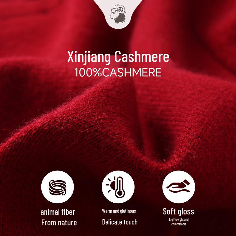 Zhaojun Women's Round Neck 100% Cashmere Thickened Cardigan Sweater