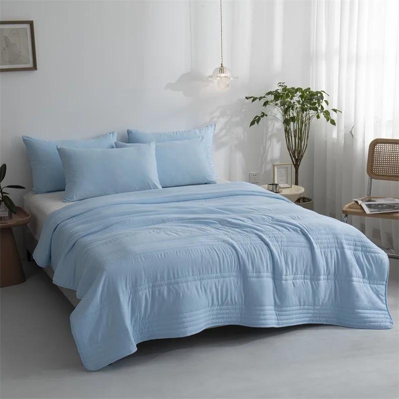 Летнее охлаждающее одеяло в японском стиле, легкое хлопковое одеяло для кондиционирования воздуха для тех, кому жарко во сне, для взрослых, стираемое, одинарное, двуспальное