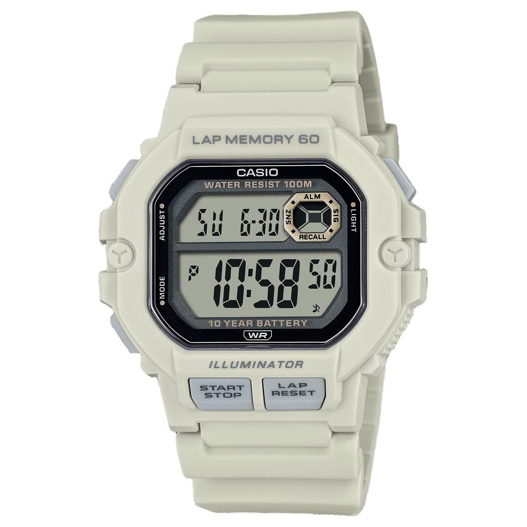 Casio СТАНДАРТНЫЕ Мужские Часы с Кварцевым Механизмом и Резиновым Ремешком Серый Циферблат WS1400H-8AV