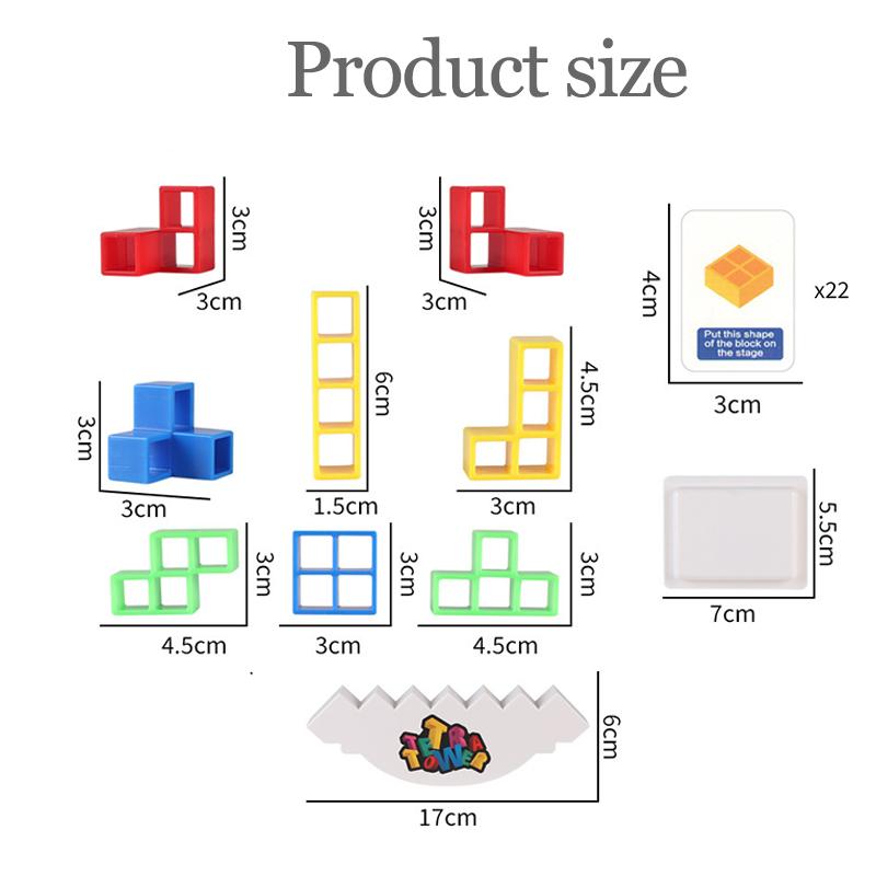 Tetra Tower Balance Stacking Blocks Game Building Block Brick Desktop Toy Board Games 2 Players Family Party Fun Game Kid Gift