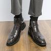 Итальянский стиль эластичная цепь дизайнерские ботинки челси для мужчин деловой круглый носок мужские ботильоны на платформе повседневная обувь мужская обувь
