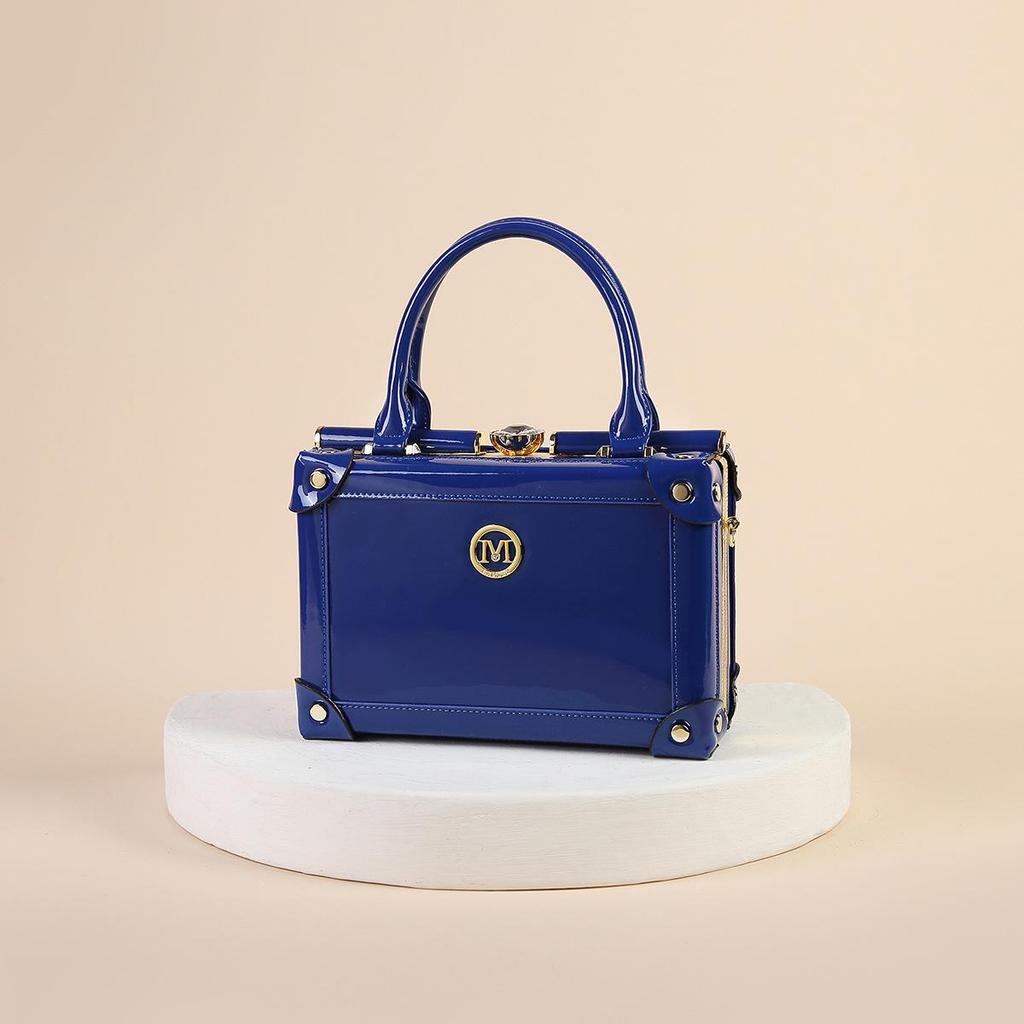 Винтажная квадратная женская сумка кроссбоди из лакированной кожи - Универсальная сумка на одно плечо