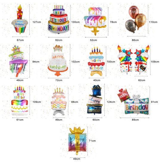 Воздушный шар для вечеринки по случаю дня рождения Сделай сам Оформление сцены Различные стили Надувной торт ко дню рождения