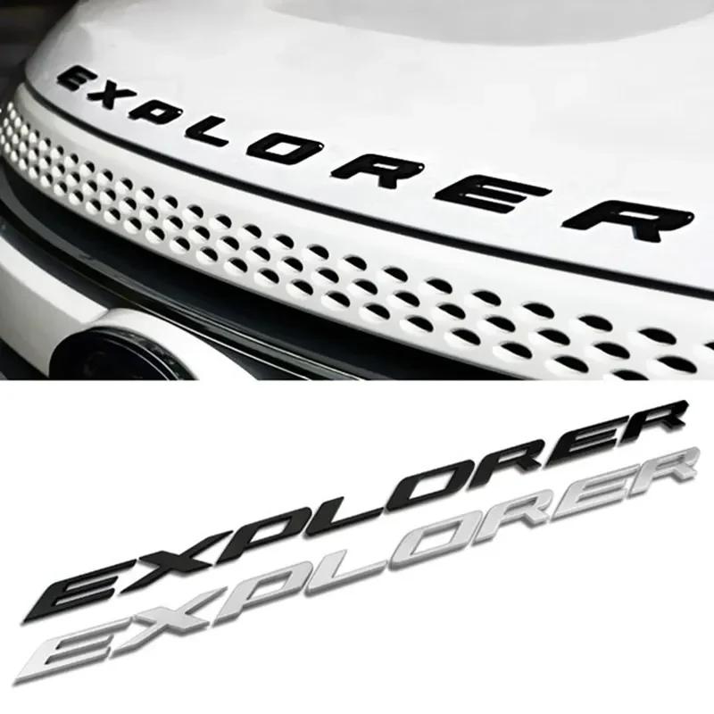 3D ABS EXPLORER Letters Car Front Hood Bonnet Emblem Badge Sticker for Ford Explorer 2011-2019 Car Styling Accessories