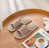 Женские хлопково-льняные тапочки, толстая подошва, подходят для весны-осени, домашняя обувь, комфорт в любое время года.