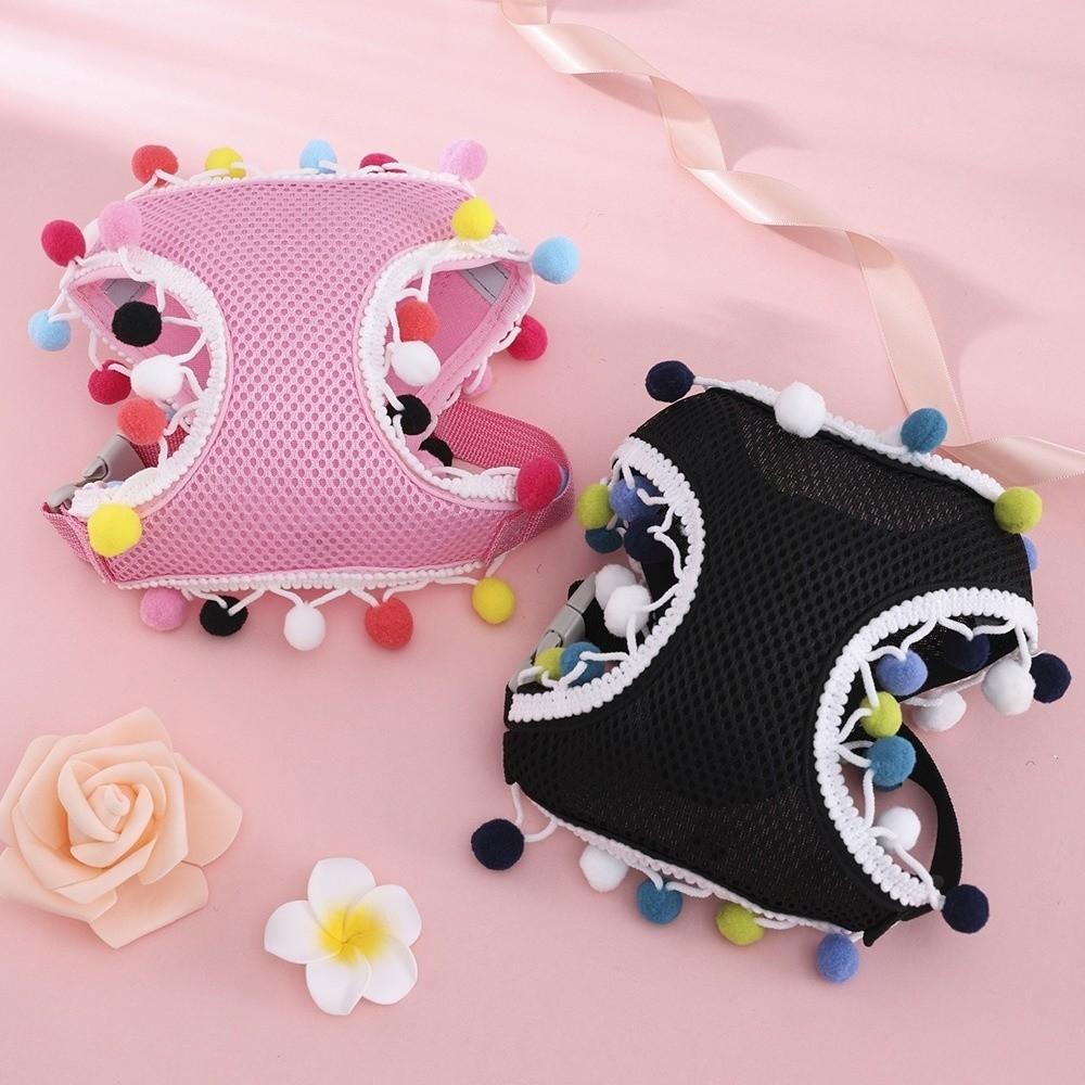 Breathable Mesh Dog Harness Vest Colorful Ball Dog Chest Strap Pet Harness Leash  Daily Use