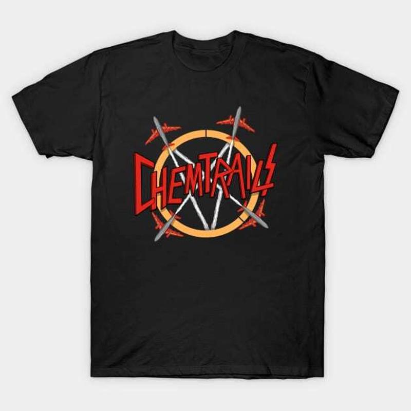 Футболка с пародийным логотипом Slayer «Химтрейлы» Сделано в Австралии Размеры S-5XL