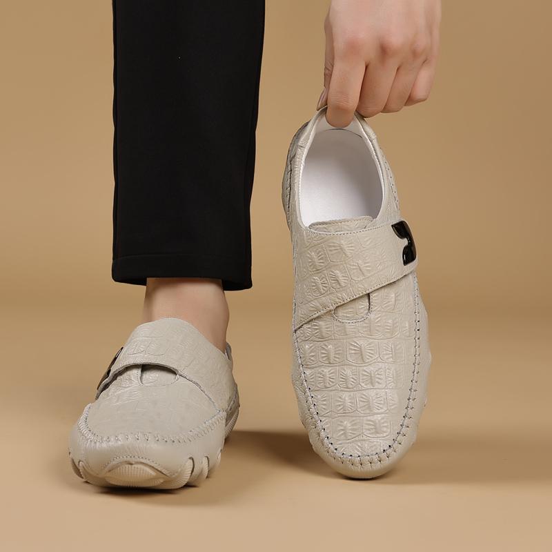 Модная мужская повседневная обувь из натуральной кожи, формальная, с нескользящей подошвой, белые лоферы, ручная работа, мужская обувь для отдыха, для ходьбы, для вождения, мокасины
