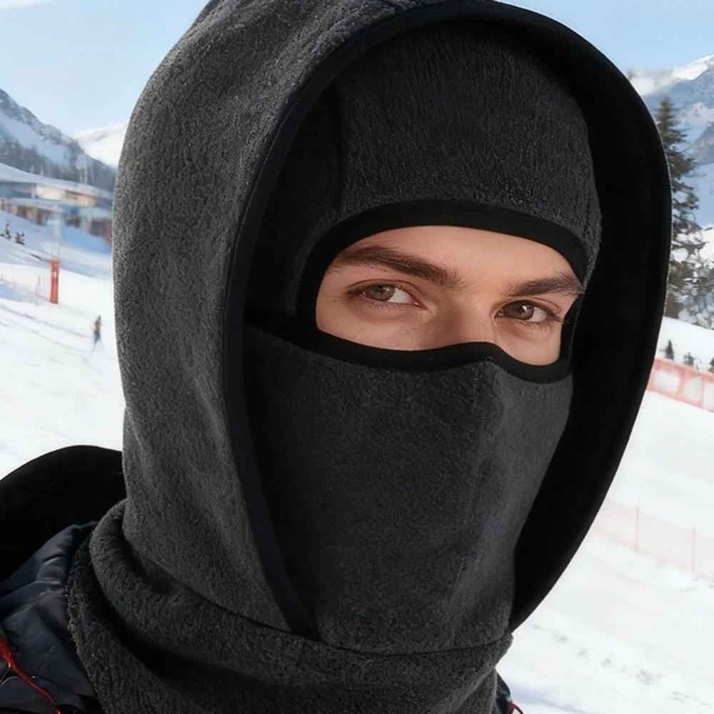 Fleece Warm Hat Mask Double Layer Ski Windproof Cap Balaclava Cycling Cap Mountaineering
