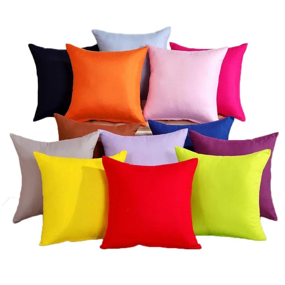 Candy Colored Pillowcase Solid Color Throw Birthday Decorative Funda De Almohada Kussensloop