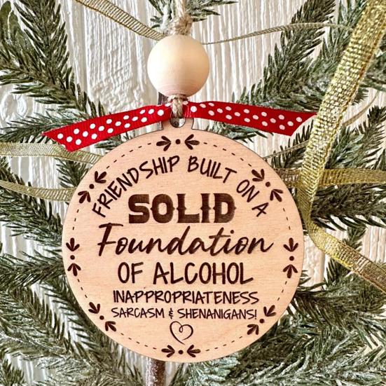 Дружественное украшение, деревянная рождественская елка, подвесное украшение, кулон «Дружеская связь», подарок в знак признательности