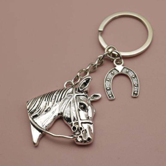 Yousheng Horse Head Keychain Smooth Touch Key Holder Backpacks Wallets Key Chain Decorative Pendant Key Accessory