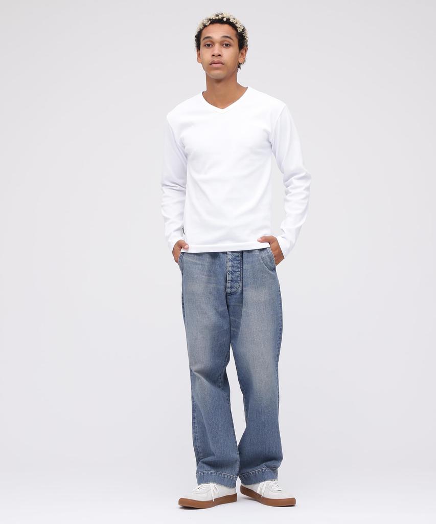 AVIREX DAILY RIB V-NECK TEE 6153480 men's XL white