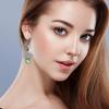 Peridot Quartz Gemstone Unisex Women's Ethnic Silver Jewelry Earring 1.5''