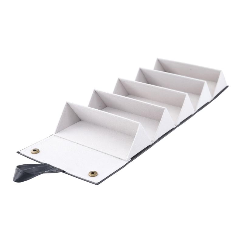 Eyeglass Sunglasses Organiser Collector Glasses Storage Box 5slots Roll Up PU Leather Sunglasses Holder Folding Case