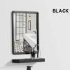 Rectangle Wall Hanging Mirror Wall-Mounted Metal Framed Dressing Mirror Black White Rounded Corner Makeup Mirrors Bathroom