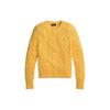 Polo SS24 Solid Color Logo Embroidered Single-Breasted Long Sleeve Slim Fit Knit Top Women Tops Yellow WMPOSWENDW20264-700