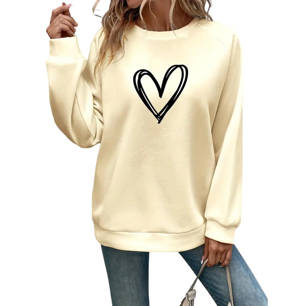 Women's Fashionable Casual Long Sleeve Printed Pullover Sweatshirt