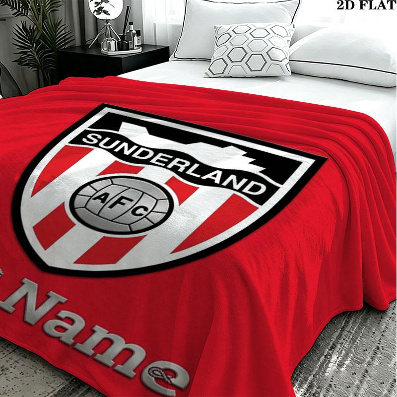 1PC Sunderland A.F Custom Name Patterned Flannel Blanket Suitable For All Seasons for Home Decor Warmth and Comfort Gifts Holiday Present