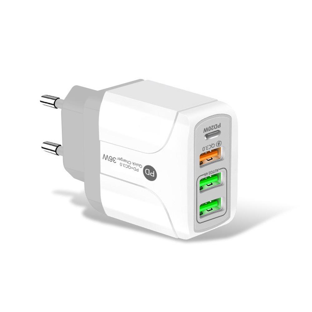 PD33W QC3.0 Многопортовое 65 Вт GaN Быстрое зарядное устройство, 9В/12В, Европейский стандарт