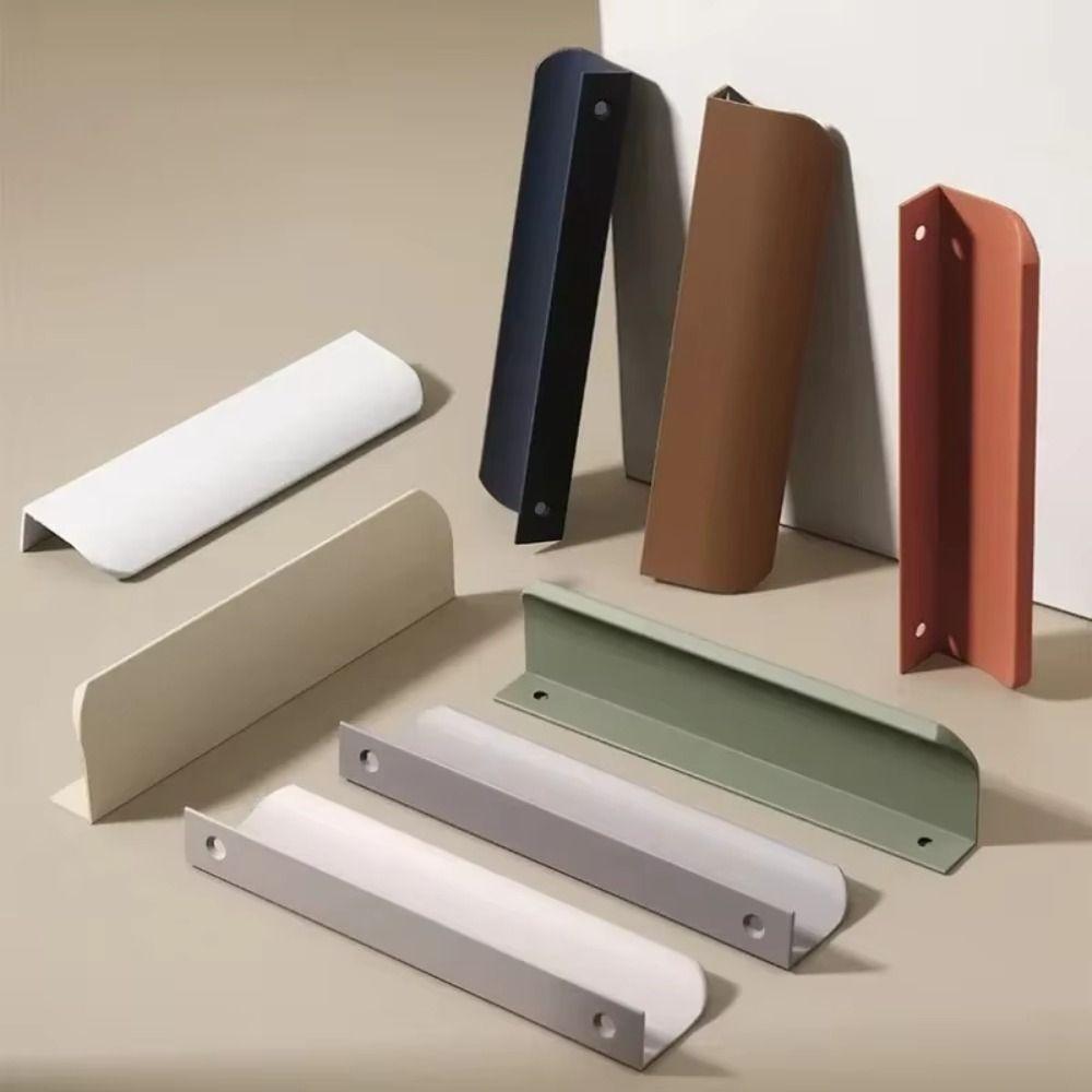 Aluminum Zinc Zinc Alloy Hidden Handles Morandi Color Embedded Wardrobe Handles Wardrobe Door
