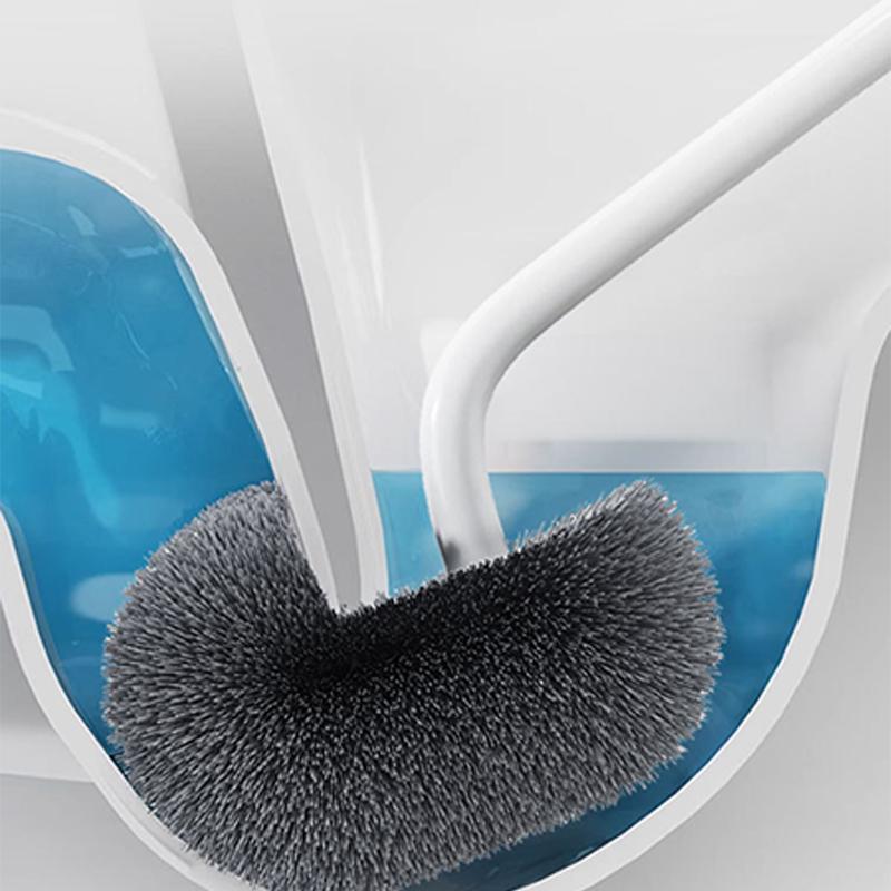 Туалетная щетка с длинной ручкой, мягкой щетиной и загнутой головкой, бытовая, настенного типа, без мертвых зон, универсальная для унитаза и приямка для приседаний