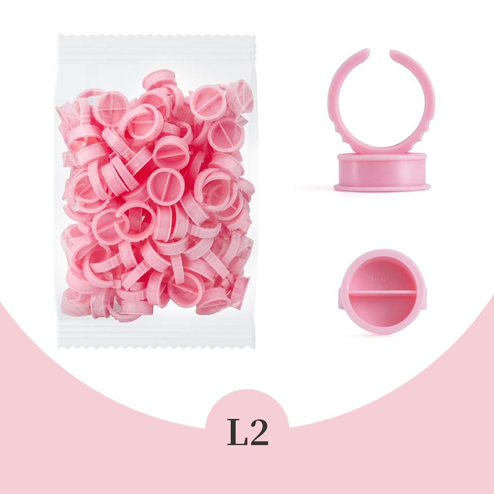 Оптовая продажа, 100 шт., одноразовые клеевые кольца для наращивания ресниц, розовый держатель для клея, контейнер для клея, пигмент для татуировки