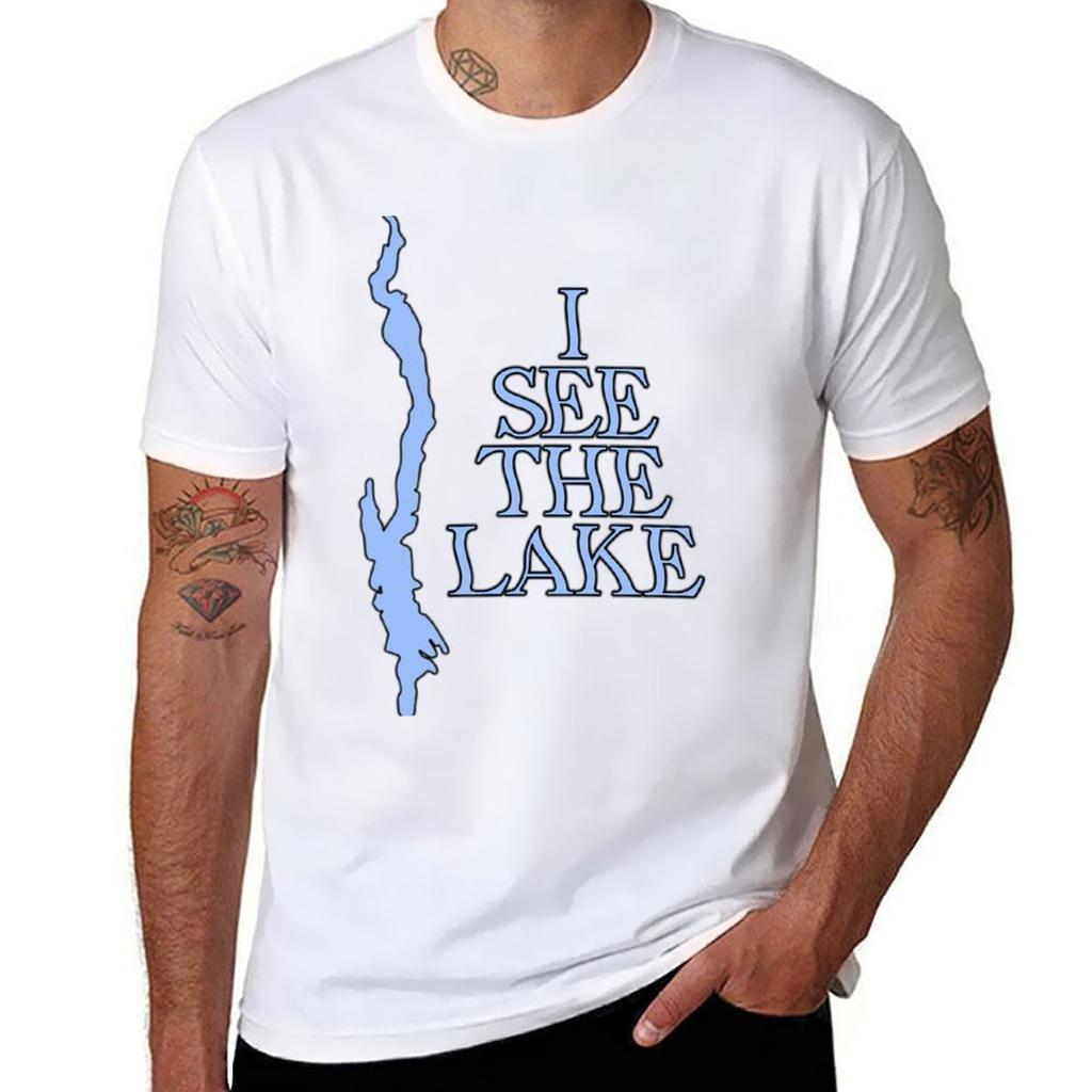I See The Lake Lake George Blue Tshirt Standard Fit Solid Tee Shirt