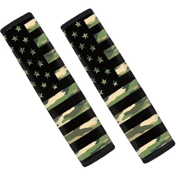 SEANATIVE Винтажный Американский Флаг Печать Накладка на Ремень Безопасности Автомобиля Защитный Чехол на Ремень Безопасности Комплект из 2 шт. Декор Салона Автомобиля