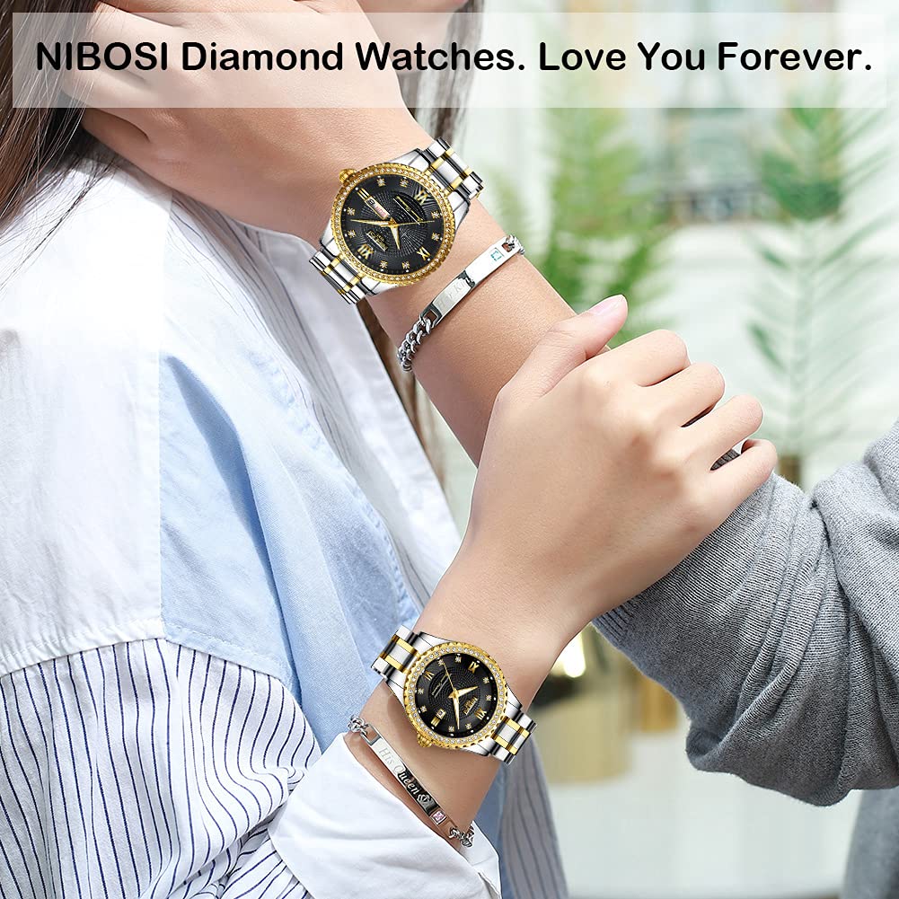 Pair Watch Pair Watch Couple Popular Ladies Pair Watch Set Luxury Arm Watch Diamond Gold Classic Stainless Steel Waterproof Wedding Anniversary Pair