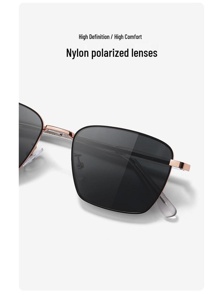 Unisex Nylon Polarized Retro Square Sunglasses - UV Protection for Driving