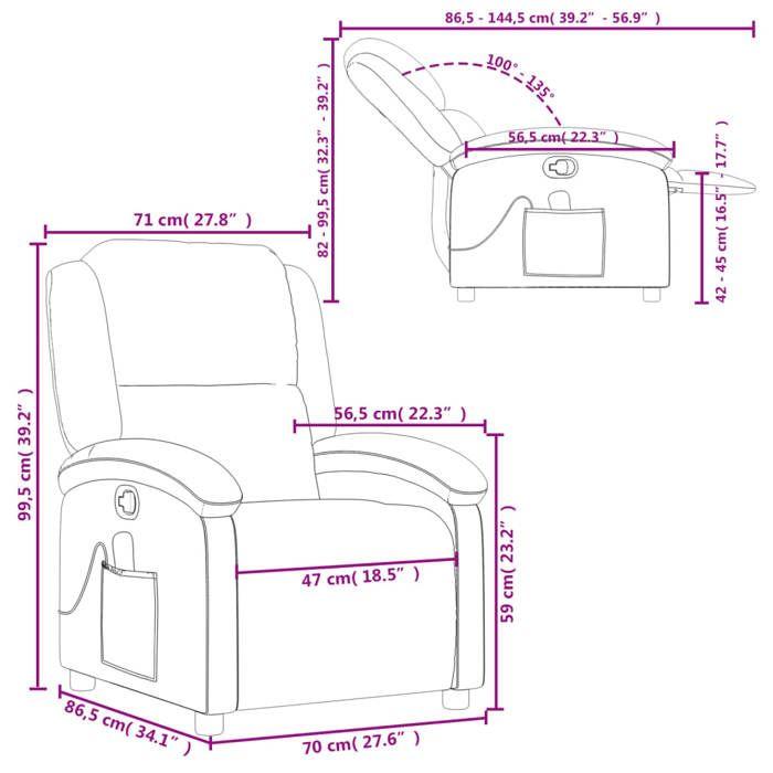 VidaXL Reclining Massage Armchair, Relaxation Chair with Backrest and Footrest, Reclining Seat, TV Armchair, 371766