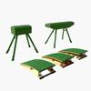 Military Green Vaulting Horse and Springboard Training Set