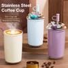 300ML Stainless Steel Coffee Cup With Straw Travel Insulated Water Bottle For Tea Coffee Mugs Leakproof Thermos Mug BPA Free