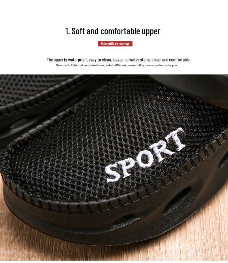 Мужские сетчатые клоги больших размеров - 2025 Летние нескользящие дышащие пляжные сандалии