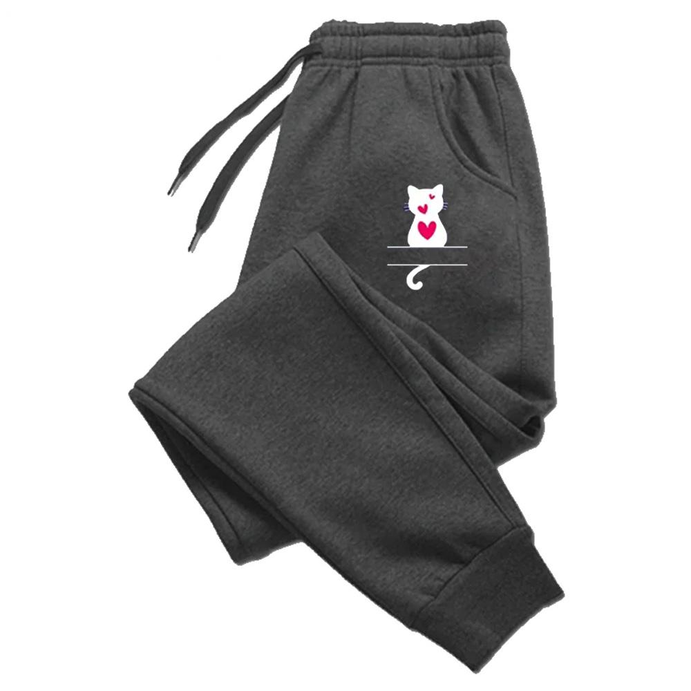 Женские спортивные штаны с милым принтом кота, повседневные повседневные спортивные брюки, спортивные штаны для бега, горячая распродажа, универсальные летние уличные брюки