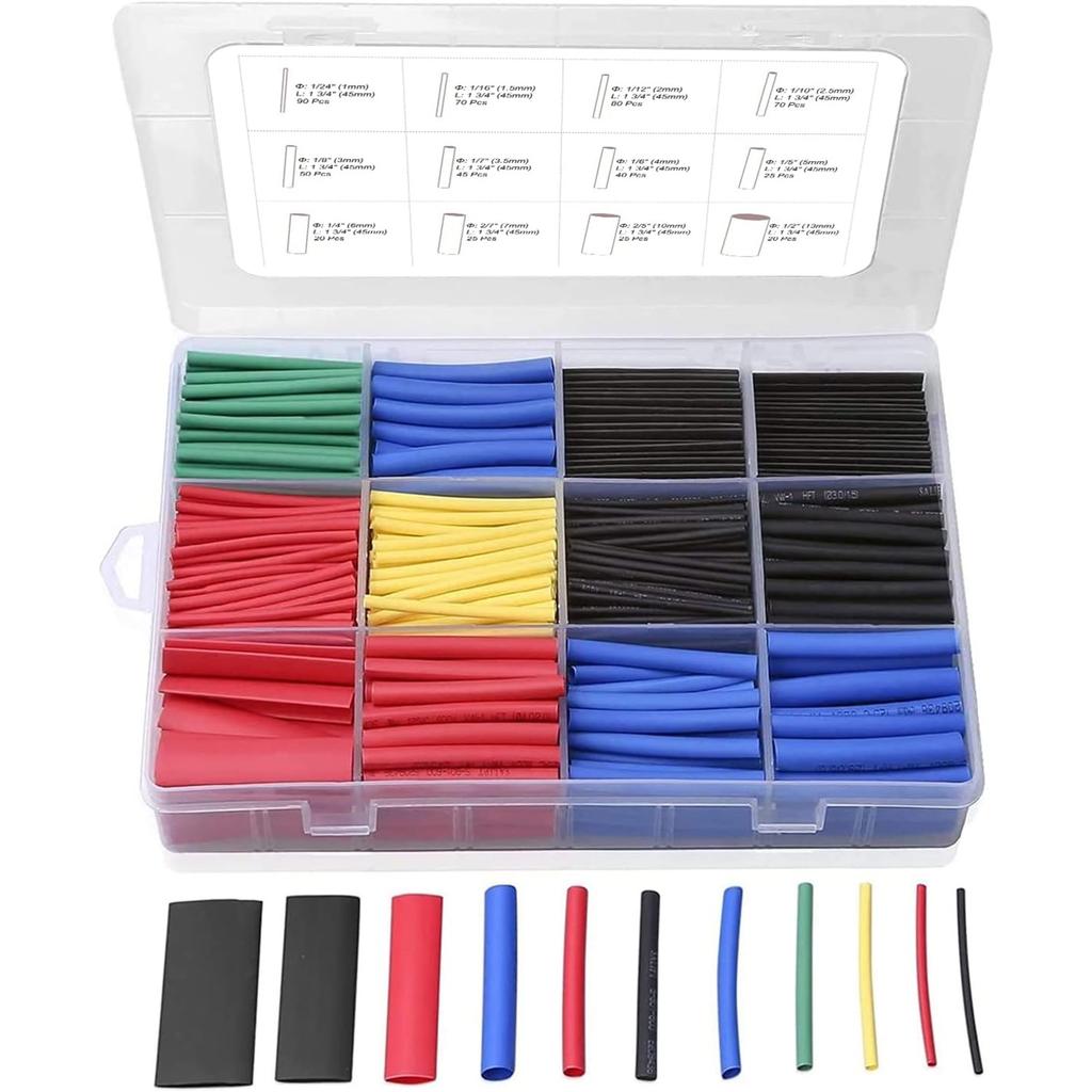 560PCS Heat Shrink Tubing 2:1 Eventronic Electrical Wire Cable Wrap Assortment Electric Insulation Heat Shrink Tube Kit in box
