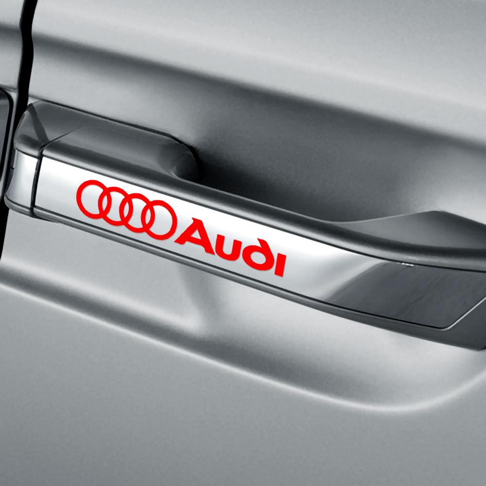 4PCS For v1 Sline Quattro RS TT A4 A5 A6 A7 A8 Q6 Q7 Car Logo Door Handle Wiper Rearview Mirror Sticker Decor Auto Accessories