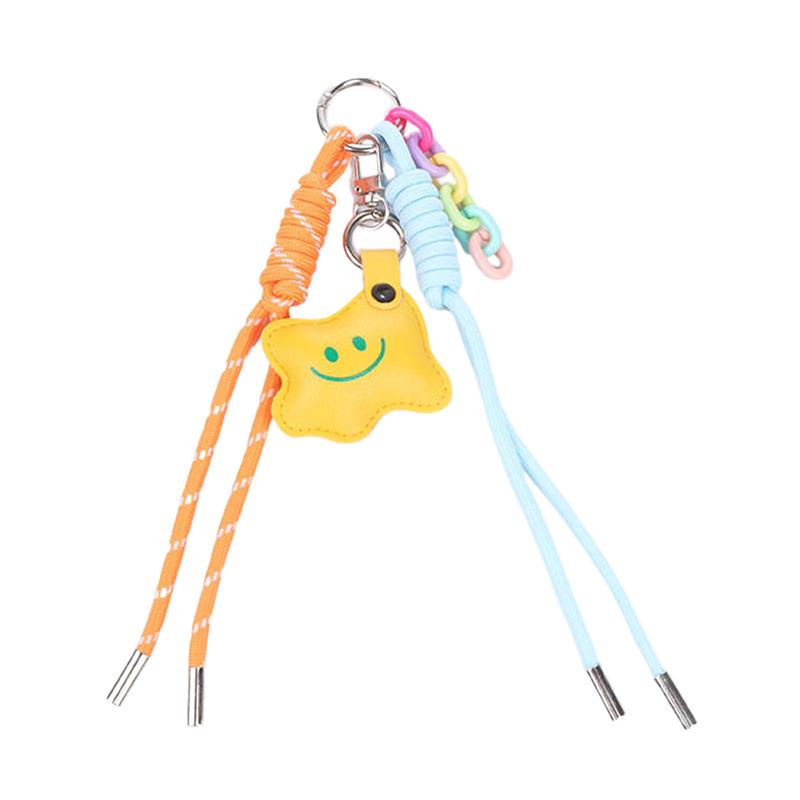 Брелоки ручной работы Сделай сам Подвески для сумок Улыбающиеся лица Плетеные веревки Милые аксессуары Плетеные веревки Украшения