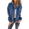 Women's Solid Color Long Sleeve Zipper Pocket Casual Sweatshirt Jacket