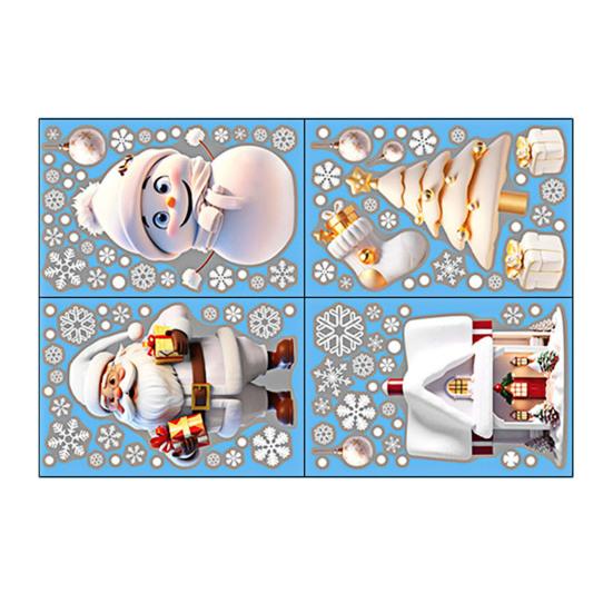 2/4 Pcs Christmas Stickers Santa Claus Snowflake Reindeer Xmas Decals Waterproof Festive Decor Stickers for Windows Glass