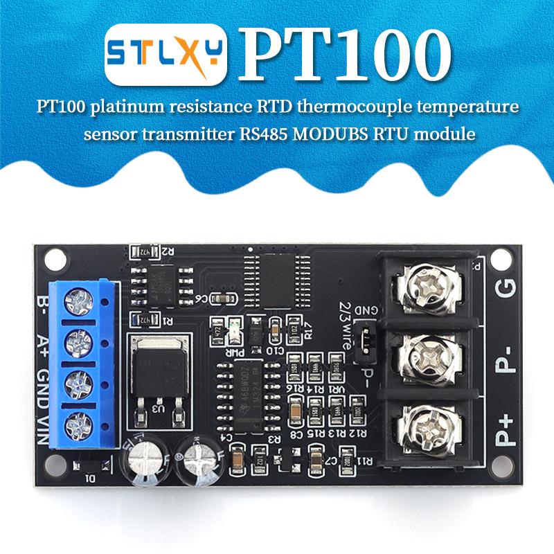 PT100/RTD/Thermocouple Temperature Transmitter Module with RS485 MODBUS RTU Interface, Wide Voltage DC 8-25V