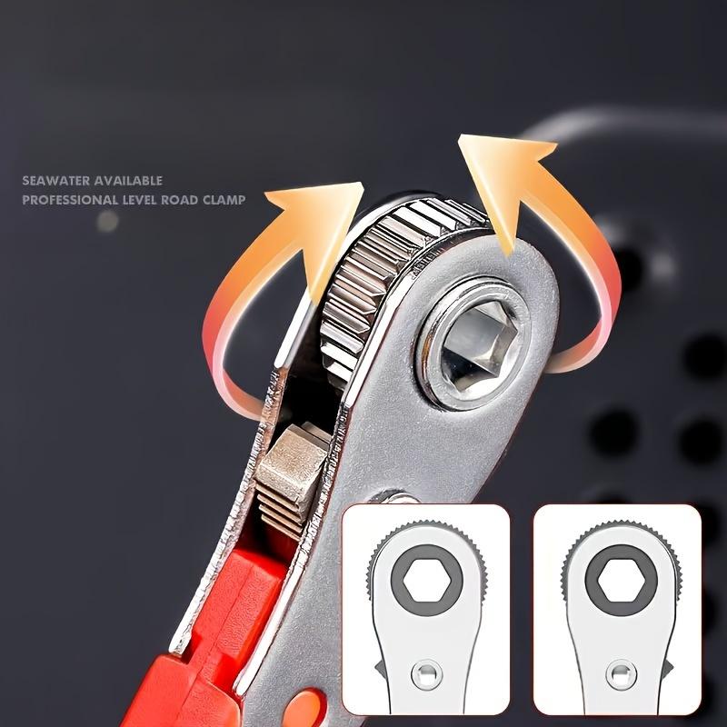 Multifunctional Bidirectional Ratchet Screwdriver Right Angle Magnetic Wrench Cross Shaped Short Screw Orange Tool