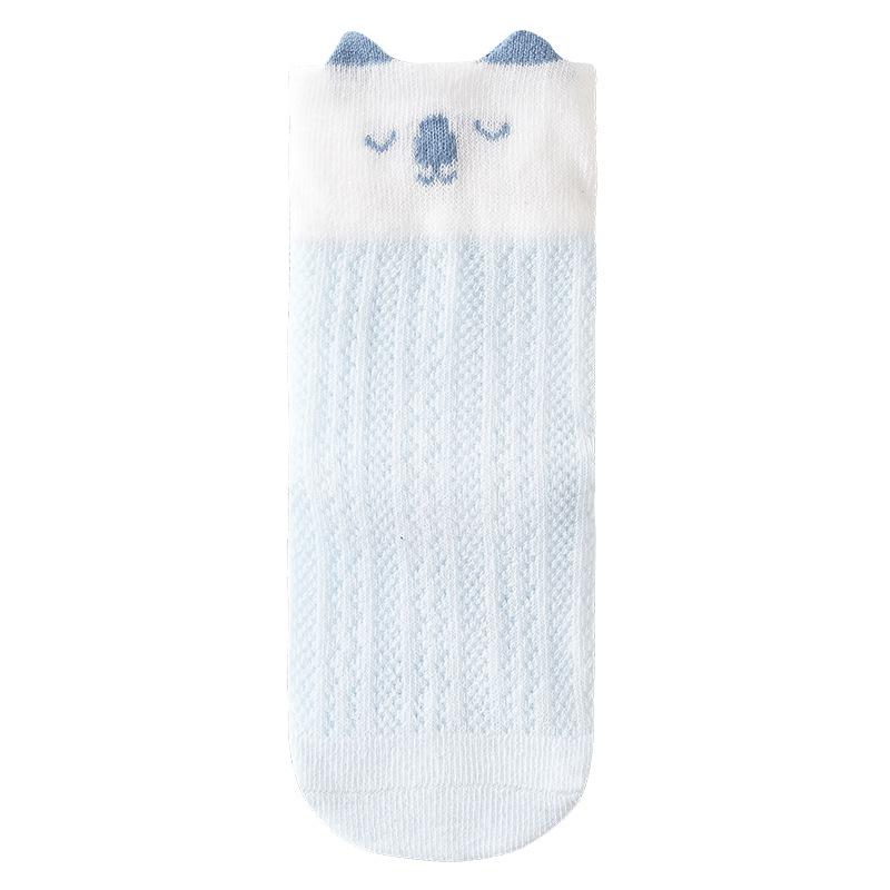 Летние детские носки для девочек и мальчиков, сетчатые тонкие детские носки с милым рисунком, мягкие и удобные носки для новорожденных 0-5 лет