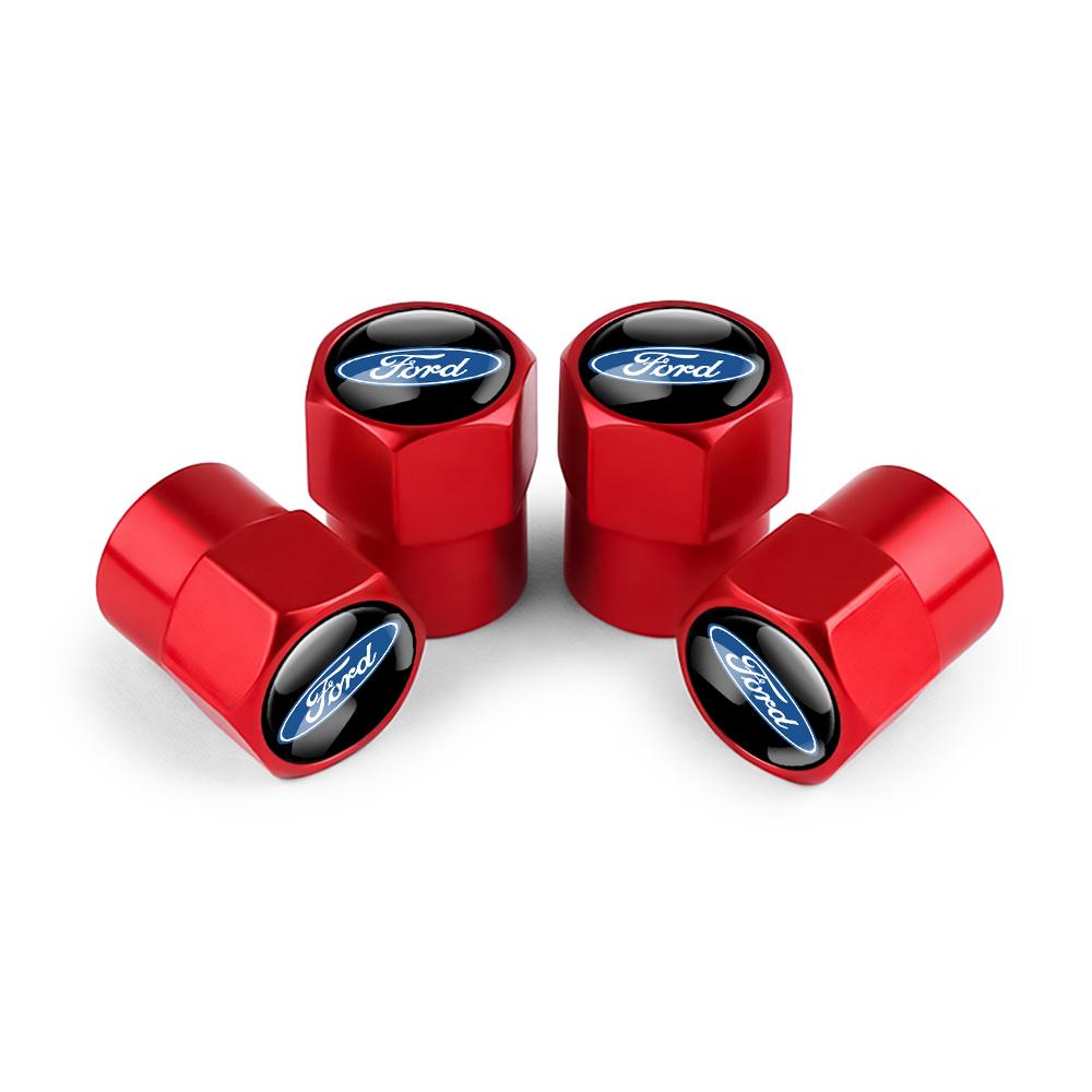 4Pcs Car Tire Valve Covers Dust Emblem Caps Accessories For Ford Fiesta Focus 2 Mondeo ST mk4 Mustang Ranger Kuga S-MAX Transit