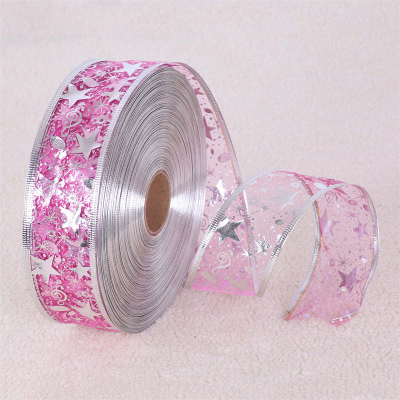 Рождественская елка Рождественский подарок Рождественская упаковка Лента Пятиконечная звезда Лента Золотая лента Подвеска Decora