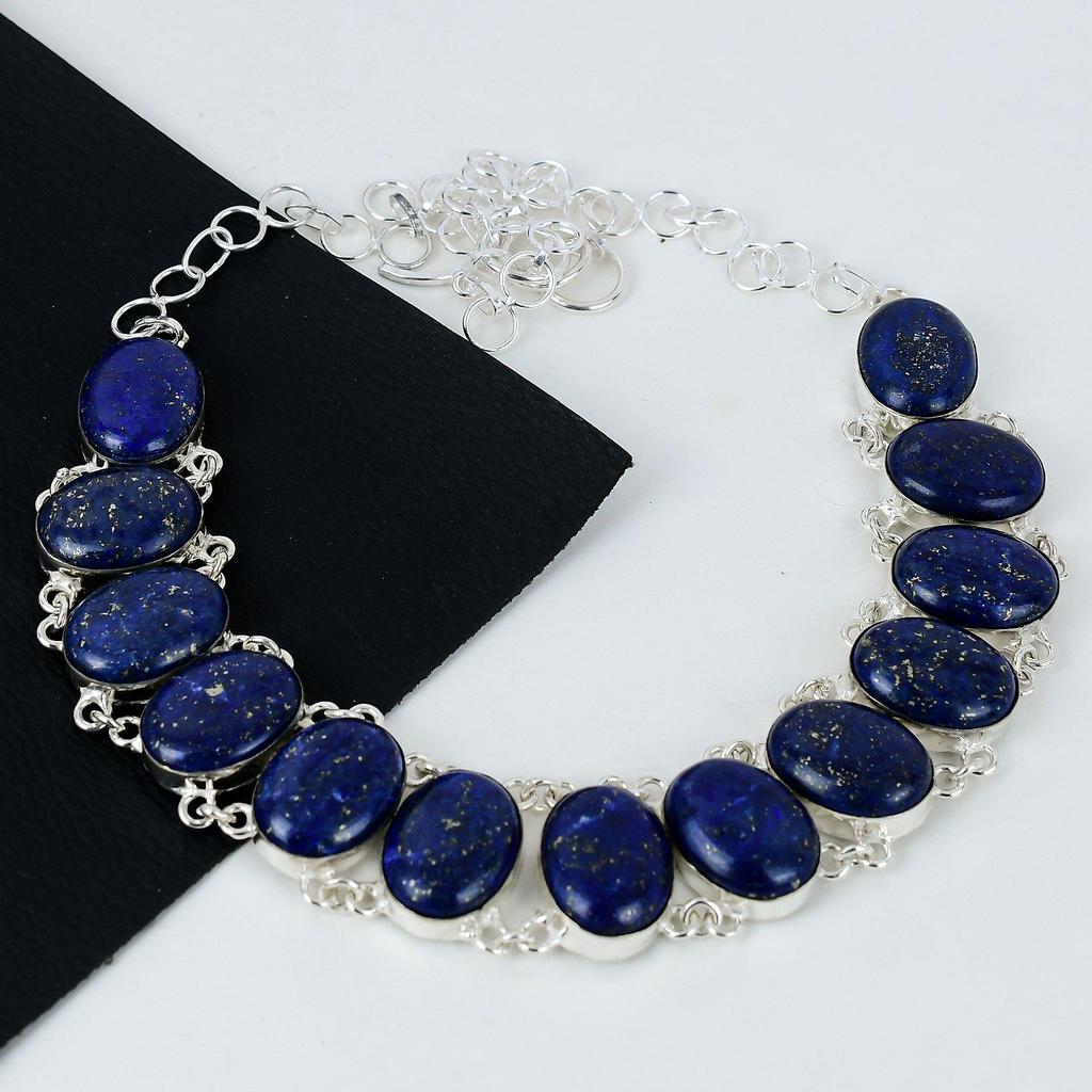Натуральный драгоценный камень лазурит ручной работы из стерлингового серебра 925 пробы, ожерелье с гальванопластикой, серебряный лазурит для жены, унисекс-кулон на день рождения, подарки для любви