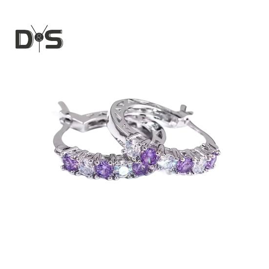 Серебряные серьги-кольца для женщин Серьги-кольца с кубическим цирконием на День матери Подарки на годовщину, день рождения