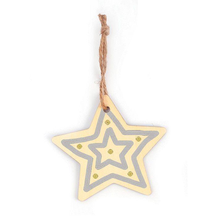 Wooden Star Pendant To Decorate Ø 11 Cm